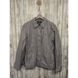 Lauren Ralph Lauren Women’s Cotton Zip Jacket Houndstooth Black White Medium